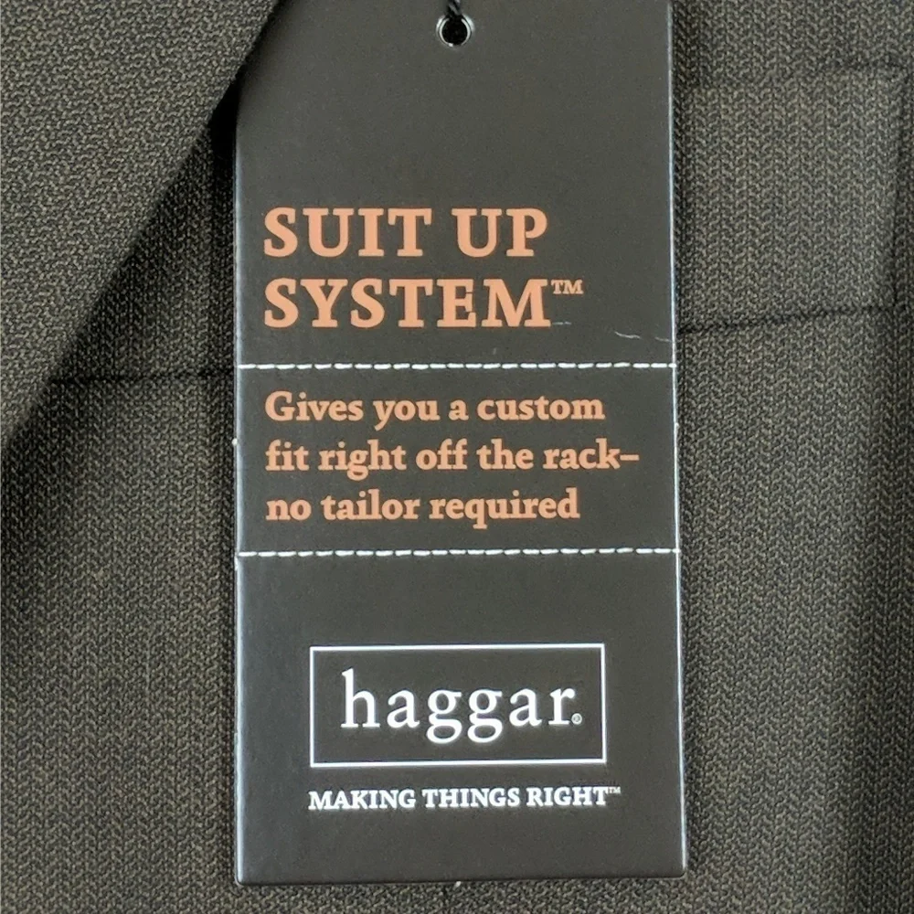 Haggar Suit Jacket Mens 38 R Brown Suit Up‎ System